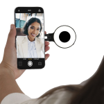 Anel de luz LED com fixação magnética ao telemóvel ou computador sexta vista