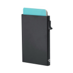 Porta-cartões de alumínio com suporte magnético e bloqueio RFID terceira vista