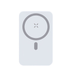 Powerbank magnético MagSafe com suporte sem fios 10 000 mAh cor branco primeira vista