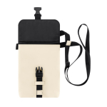 Bolsa tiracolo de couro sintético com bolso central e fecho de fivela quarta vista