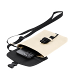 Bolsa tiracolo de couro sintético com bolso central e fecho de fivela quinta vista