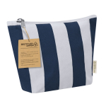 Nécessaire listrado com fecho de correr de algodão reciclado segunda vista