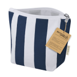 Nécessaire listrado com fecho de correr de algodão reciclado terceira vista