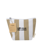 Nécessaire listrado com fecho de correr de algodão reciclado vista principal