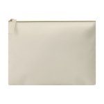 Nécessaire de pele sintética com compartimento com fecho de correr cor natural primeira vista