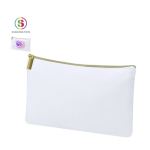 Nécessaire de poliéster com fecho de correr dourado para sublimação