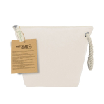 Nécessaire de algodão reciclado com cordão e fecho de correr 240 g/m² cor natural primeira vista