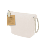 Nécessaire de algodão reciclado com cordão e fecho de correr 240 g/m² terceira vista