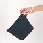 Nécessaire de algodão reciclado com cordão e fecho de correr 240 g/m² quinta vista