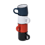 Chávena de cerâmica vintage bicolor com preto na borda 85 ml segunda vista