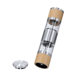 Moinho manual duplo para sal e pimenta de bambu e aço terceira vista