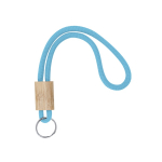 Porta-chaves de cordão de poliéster colorido com ajuste de bambu terceira vista