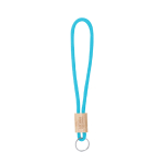 Porta-chaves de cordão de poliéster colorido com ajuste de bambu vista principal