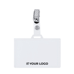 Identificador horizontal com pinça metálica e fecho amovível vista principal