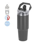 Copo térmico de aço inoxidável e parede dupla com pega 900 ml