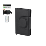 Porta-cartões couro sintético, localizador inteligente/fecho magnético