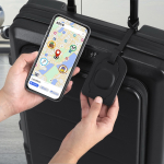 Identificador de bagagem de pele sintética com localizador inteligente vista de ambiente