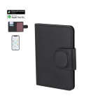 Carteira de passaporte, pele sintética, localizador e fecho magnético