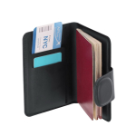 Carteira de passaporte, pele sintética, localizador e fecho magnético sexta vista