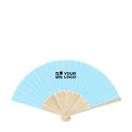 Leque com varetas de bambu e tecido de poliéster colorido vista principal