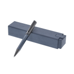 Caneta premium metálica giratória e recarregável, tinta azul cor azul-marinho primeira vista