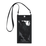 Bolsa tiracolo de pele sintética com ecrã transparente e uso táctil cor preto primeira vista