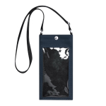 Bolsa tiracolo de pele sintética com ecrã transparente e uso táctil cor azul-marinho primeira vista