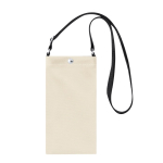 Bolsa tiracolo de pele sintética com ecrã transparente e uso táctil sexta vista