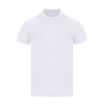 Polo branco de manga curta de algodão piqué para adultos 180 g/m² cor branco primeira vista