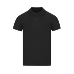 Polo de algodão piqué gola canelada, manga curta para criança 180 g/m² cor preto primeira vista