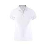 Polo de tecido técnico justo, manga curta para mulher 180 g/m² cor branco primeira vista
