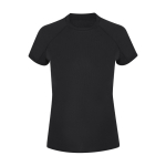 T-shirt técnica de poliéster raglan, manga curta para mulher 135 g/m² cor preto primeira vista