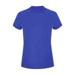 T-shirt técnica de poliéster raglan, manga curta para mulher 135 g/m² cor azul primeira vista