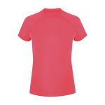T-shirt técnica de poliéster raglan, manga curta para mulher 135 g/m² cor rosa fluorescente primeira vista