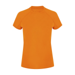 T-shirt técnica de poliéster raglan, manga curta para mulher 135 g/m² cor cor-de-laranja fluorescente primeira vista