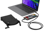 Bolsa tiracolo de rPET com proteção RFID e cordão com função de cabo terceira vista