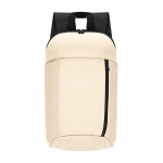 Mochila corporativa de pele sintética com fecho de correr cor natural primeira vista