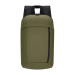 Mochila corporativa de pele sintética com fecho de correr cor verde-escuro primeira vista