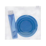 Set dentífrico de viagem: escova e copo dobrável em bolsa de plástico segunda vista