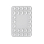 Suporte magnético de silicone com ventosa para smartphone cor branco primeira vista