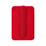 Porta-cartões de silicone, suporte para telemóvel com pontas dobráveis cor vermelho primeira vista