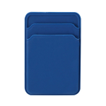 Porta-cartões magnético, silicone, compartimento duplo para smartphone cor azul primeira vista
