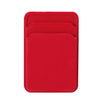 Porta-cartões magnético, silicone, compartimento duplo para smartphone cor vermelho primeira vista