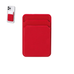 Porta-cartões magnético, silicone, compartimento duplo para smartphone