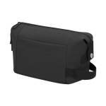 Nécessaire de pele sintética com fecho de correr e asa lateral cor preto primeira vista