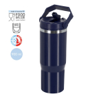 Copo térmico de parede dupla com palhinha e pega 900 ml