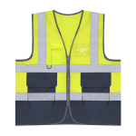 Colete refletor de poliéster de alta visibilidade bicolor cor amarelo primeira vista