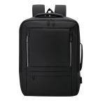 Mochila extensível, couro sintético, para portátil com entrada USB 15” cor preto primeira vista