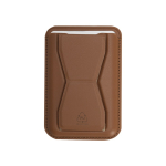 Porta-cartões de pele sintética com fixação magnética para telemóvel cor castanho primeira vista