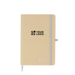 Caderno de cartão reciclado de capa dura, folhas pautadas A5 vista principal